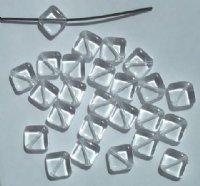 25 10mm Flat Square Diagonal Drilled Crystal